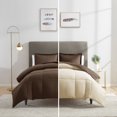 thumbnail image 1 of Nestl Reversible Comforter Set, King/Cal King Comforter Set, Chocolate Brown/Cream, 1 of 6