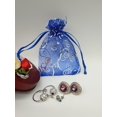 thumbnail image 4 of Ankirol 100pcs Sheer Organza Favor Bags For Wedding Baby Shower Rattan Print Gift Bags Samples Display Drawstring Pouches (5x7 inch blue), 4 of 5