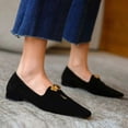 thumbnail image 4 of LSLJS Women's Thick-heeled Solid Color Low-cut with Mid-mouth Single Shoes, 4 of 5