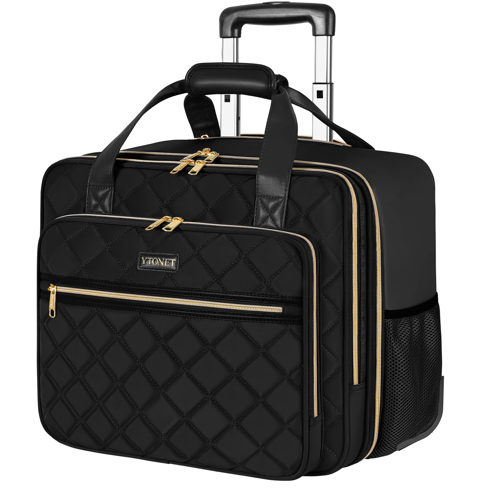 Ytonet Rolling Laptop Bag Women, Rolling Briefcase for Women, 17.3 Inch Laptop Bag with Wheels Rolling Computer Bag Laptop Case for Work Travel Colle