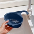 thumbnail image 3 of Multi Functional Faucet Basket with Dry Wet Separation | Fruit & Vegetable Washing Sink Filter Basket | Plastic Kitchen Drain Basket | 7.87 x 6.69 Inches | Includes 1 Basket, 3 of 4