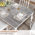 thumbnail image 3 of 71" Dining Table for 6-8, Farmhouse Rectangular Dinner Table with Sturdy Metal Legs Scratch Water Resistant 30 mm Thick Tabletop, Rustic Kitchen Dining Room Table (Only Table), Gray & White, 3 of 8