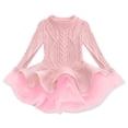 thumbnail image 4 of Splozh Robe pour Bébés Filles Tenues Printemps et Automne Filles Hiver Robe de Fête à Manches Longues Robe en Maille à Motif Rose, 18-24 Mois, 4 of 6