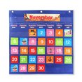 thumbnail image 1 of Toma Blue Monthly Calendar Chart Nylon Learning Calendar Pocket Scratch-Resistant Scholastic Classroom Calendar Educational Monthly Calendar Pocket Calendar Card Bag for Home School, 1 of 1