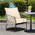 thumbnail image 2 of Gymax 2PCS Deep Seat Chair Cushion Pads Set Indoor/Outdoor w/ Rope Belts Beige, 2 of 10