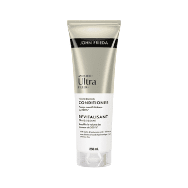 John Frieda Ultra Filler+ Revitalisant Épaississant pour Cheveux Fins & Clairsemés, Infusé de Biotine et d'Acide Hyaluronique, Réduire la Perte de Cheveux due à la Casse