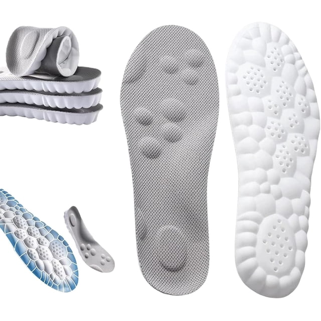 Footstr Insoles, Breathable Soft Foam Shoe Insole, 4D Cloud Tech Sports Insoles with Arch Support for Men, Orthopedic Shock Absorption Inserts for Running, Walking, Work Shoes(Gray 1 PCS,6.5-7.5)
