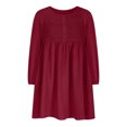 thumbnail image 3 of cfhntfmh Robes Décontractées pour Femmes Automne Amples à Manches Longues Robe Chemise Froncée Détente Col Rond Boutons Robe Plissée Mini, 3 of 6