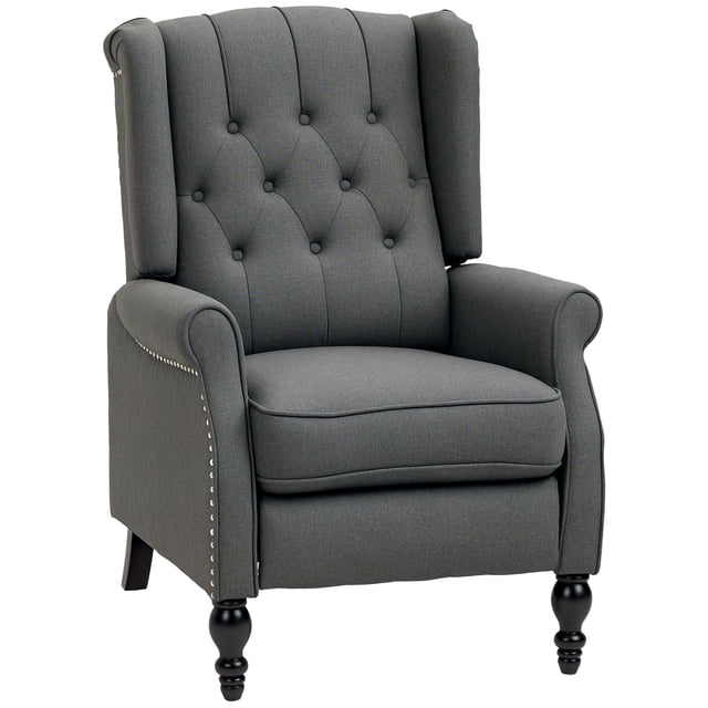 HOMCOM Canapé Inclinable Manuel avec Accoudoirs pour Salon Gris Foncé