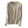 thumbnail image 1 of AherBiu Womens Long Sleeve Tops Basic Layer Top Tees Shirt Solid Color Crewneck Comfy Blouse, 1 of 3