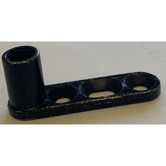 Charnière et Pivot de Porte de Douche, Pivot en Zinc Axam, Lot de 1 Montré en Gros Plan. la construction durable en Zinc Présente une Finition Noire Épurée, Conçue comme Pièce de Rechange pour un Fonctionnement Fluide de la Porte de Douche. les Dimensions Sont de 1 11/16 Po de long, 11/16 Po de Haut et 7/16 Po de Profondeur.