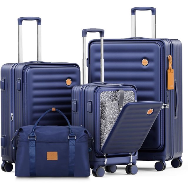 Joyway - 4 Ensembles de Bagages Valise Rigide en PC à Roulettes Pivotantes - (Valise Extensible 20 Pouces24 Pouces) Valise Enregistrée 28 Po