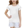 thumbnail image 1 of RXIRUCGD 2025 Vêtements d'Été pour Enfants Nouveaux T-Shirts d'Été pour Enfants Manches Raglan Manches Courtes T-Shirt Graphique Col Rond T-Shirt Filles Haut Décontracté, 1 of 5