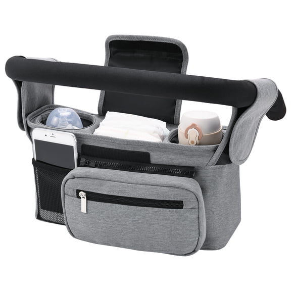 Momcozy Universal Baby Stroller Organizer, 2 Insulated Cup Holder, Fits Most Strollers