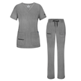 thumbnail image 2 of Adar Pro Heather Breakthrough Plus Scrub Set For Women - Enhanced V-Neck Top & Multi Pocket Pants, 2 of 8