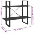 thumbnail image 4 of vidaXL 2-Tier Book Cabinet Grey 80x30x70 cm Engineered Wood, 4 of 4
