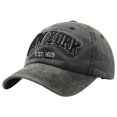 thumbnail image 1 of GDREDA Men Hat Vintage Washed Denim Baseball Cap With Embroidered Letters Unisex New York Style Dad Hat Black,One Size, 1 of 6