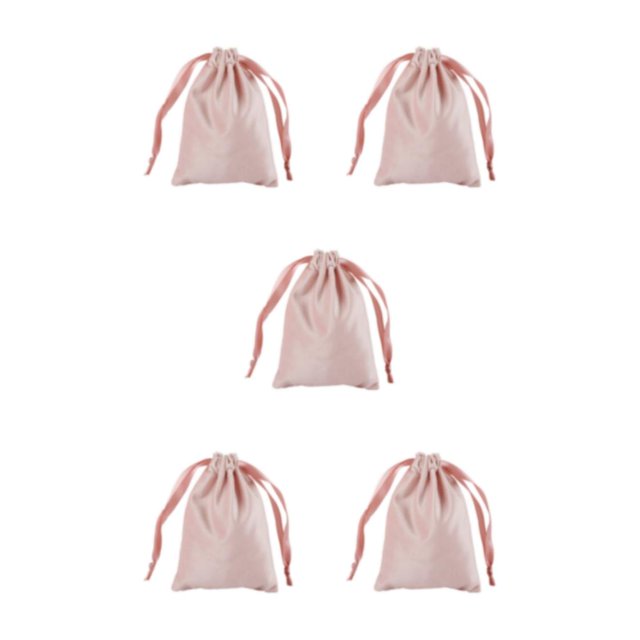 kurtrusly Super Soft Jewelry Bags Delicate Protection For Valuables Eco-friendly pink 5Set