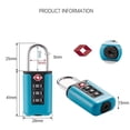 thumbnail image 4 of 1PC TSA Customs Colorful Code Lock For Travel Luggage Password Changeable Lock Contrast Color Design Padlock Cabinet Locker 2# N, 4 of 6