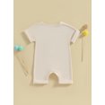 thumbnail image 4 of Faithtur Combinaison Bébé Garçons Filles, Manches Courtes Boutonnée Col Rond Couleur Unie Barboteuse Shorts, 4 of 9