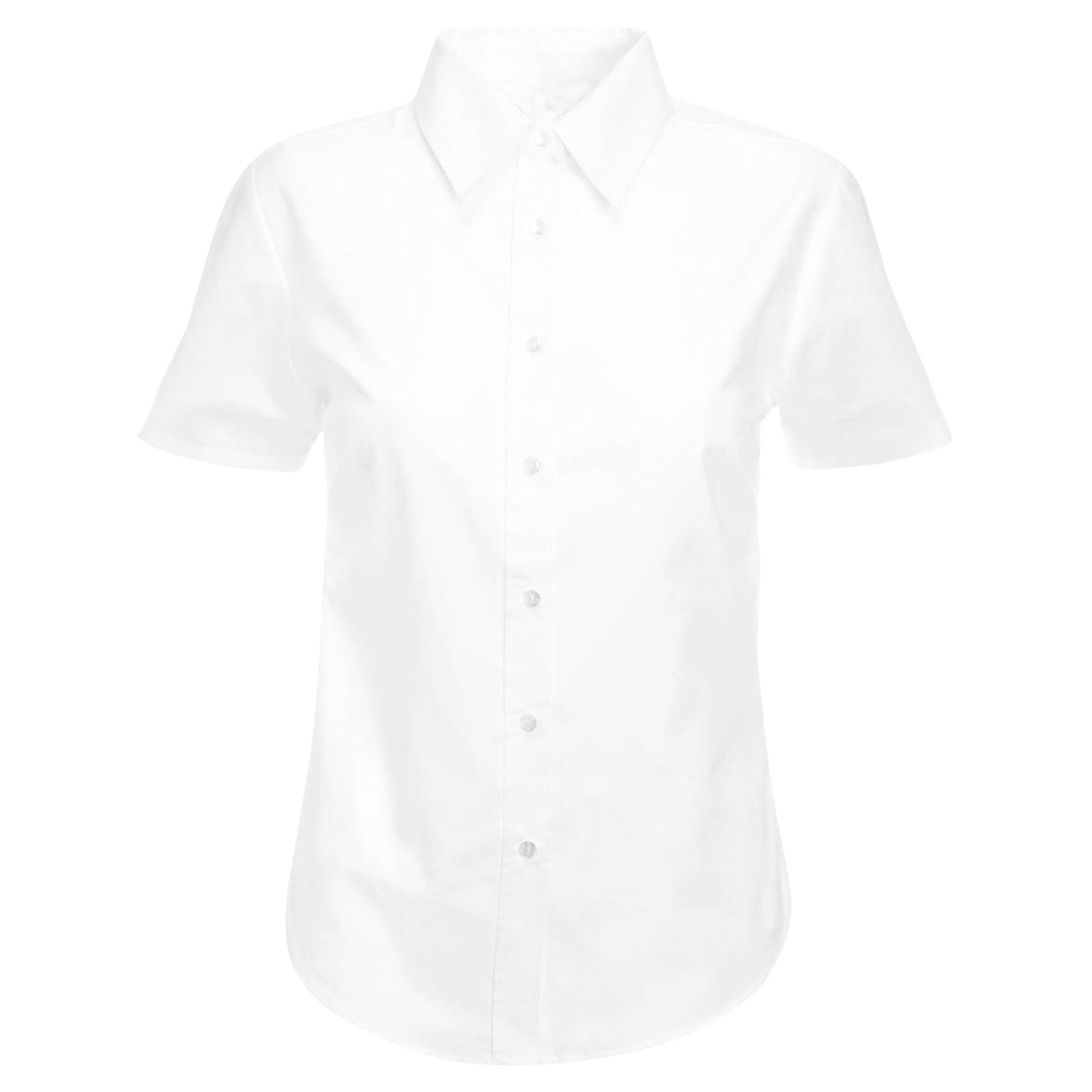 Hiiyo Chemise Habillée pour Grandes Filles, Manches Courtes, Boutonnée, Classique, École