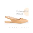 thumbnail image 3 of BLISSFUL STEP Pointed Toe Slingback Flat Pumps for Women Nude (Size 7), 3 of 6