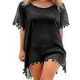 thumbnail image 3 of Maillot de Bain Femme, Tenue de Plage, Mousseline, Franges, Paréos, Mini Robes, Tenue de Plage, Maillots de Bain, Tenue de Plage, Rose, 3 of 3