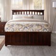 thumbnail image 3 of Mission Full Wood Platform Bed with Matching Footboard & Full Trundle in Walnut, 3 of 20