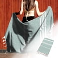 thumbnail image 2 of Serviette de Plage Turque Antiadhésive Motif Rayé Sable pour Adultes Châle de Sauna Extérieur, 2 of 6