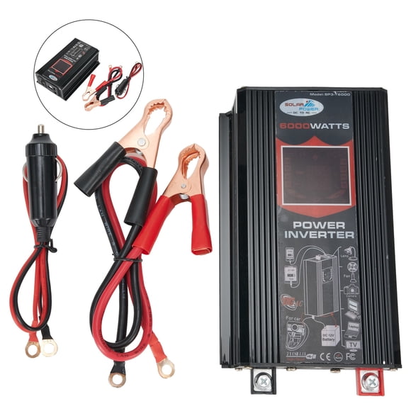 6000W Dc 12V To Ac 110V Car Voltage Converter Charger Adapter Dual Usb