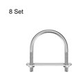 thumbnail image 3 of Unique Bargains Rond U-Bolts 8 Ensembles 47mm (1.85 ') Largeur Intérieure 65mm Longueur M6 304 Acier Inoxydable avec Rondelles d'Écrous et des Plaques, 3 of 5