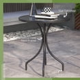 thumbnail image 4 of Outsunny Outdoor Side Table Round Patio Table with Steel Frame Black, 4 of 10