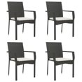 thumbnail image 2 of vidaXL 5 Piece Garden Dining Set with Cushions Black Poly Rattan, 2 of 5