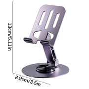 Desktop Phone Stand with 360° Rotation Folding Metal Bracket for Tablet & Mobile Phone Stand Up to 12.9 Inches