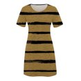 thumbnail image 4 of Birdeem Womens Casual Color-Blocking Printed Short-Sleeved Round-Neck Dress, 4 of 4