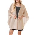 thumbnail image 1 of Layer Chiffon Shirt Thin Breathable Shawl Bride Matching Dress Evening Dress Blouse Solid Color, 1 of 5
