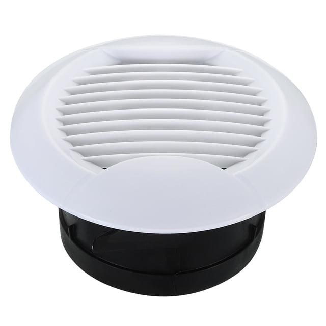 Unique Bargains Évent d'Air Rond de 4 Pouces, Couvercle de Gril Diffuseur de Plafond en ABS, Persiennes, Évent de Soffite Blanc