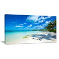 thumbnail image 1 of Design Art Tropical Beach with Palm Shadows Large Seashore Canvas Art Print, 1 of 3