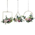 thumbnail image 2 of VONKY Metal Ring Hoop Wreath Garland With Realistic Artificial Roses Timeless Beauty Artificial Rose Flowers Artificial Flower Y892round 1Set, 2 of 6