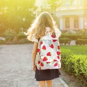 Dvkptbk a backpack Girls Floral Strawberry Pattern Backpack Campus Fashion School Bag Suitable for Junior High School Bags