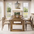 thumbnail image 2 of Tribesigns 63" Farmhouse Wooden Dining Table for 4-6 People, Rectangular Kitchen Table for Dining Room or Home Office, Brown, 2 of 5