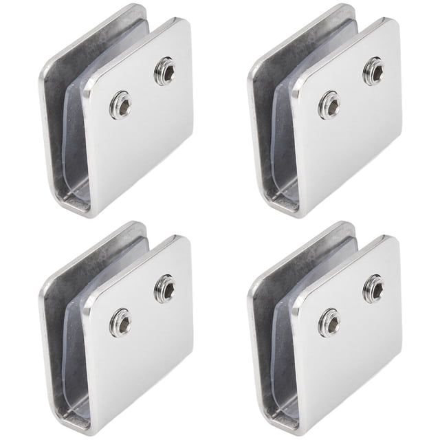 FUEENIRVA 4 Pcs Clips de Retenue en Verre Clips de Miroir en Acier Inoxydable Support d'Étagère pour Salle de Bain