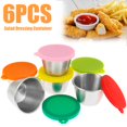 thumbnail image 1 of 6Pack Salad Dressing Container Condiment Cups Container with Lid Leak-Proof Portable for Bento Box Picnic Camping, 1 of 10