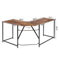thumbnail image 2 of Costway 58"x 47" L Shaped Corner Computer Desk Home Office Workstation Brown, 2 of 10