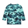 thumbnail image 4 of XZNGL Camouflage Print 3/4 Sleeve Round Neck Top for Kids , Soft Polyester-Spandex Blend , Breathable Fabric , Easy Pullover Design , Versatile Layering Piece , Machine Washable, 4 of 6