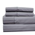 thumbnail image 1 of Royal Hotel Bedding 620-Thread-Count Sheet Set, Wrinkle-Free Cotton-Blend Sheets, Sateen Striped, Deep Pocket, Full Size, Gray, 1 of 4