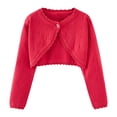 thumbnail image 1 of zbxnLI Toddler Girls Bolero Cardigans Lightweight Long Sleeve Knit Open Front Cropped Cardigan Sweaters, 1 of 9