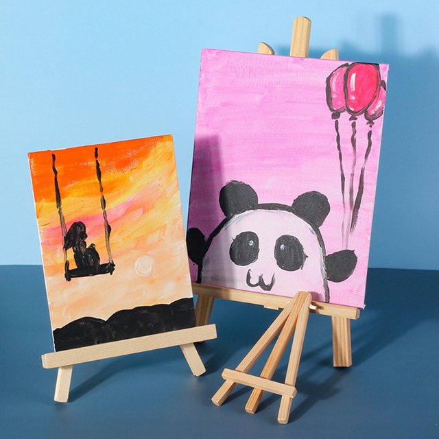 10Pieces Wood Desk Tabletop Easel Wood Drawing Photo Picture Small Picture Stand Holder 18x30CM
