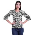 thumbnail image 1 of Moomaya T-Shirts Décontractés pour Femmes en Coton Grande Taille à Manches 3 /4 à Col Rond, 1 of 4