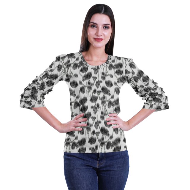 Moomaya T-Shirts Décontractés pour Femmes en Coton Grande Taille à Manches 3 /4 à Col Rond